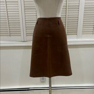 Elegant Brown vintage leather Women's Skirt